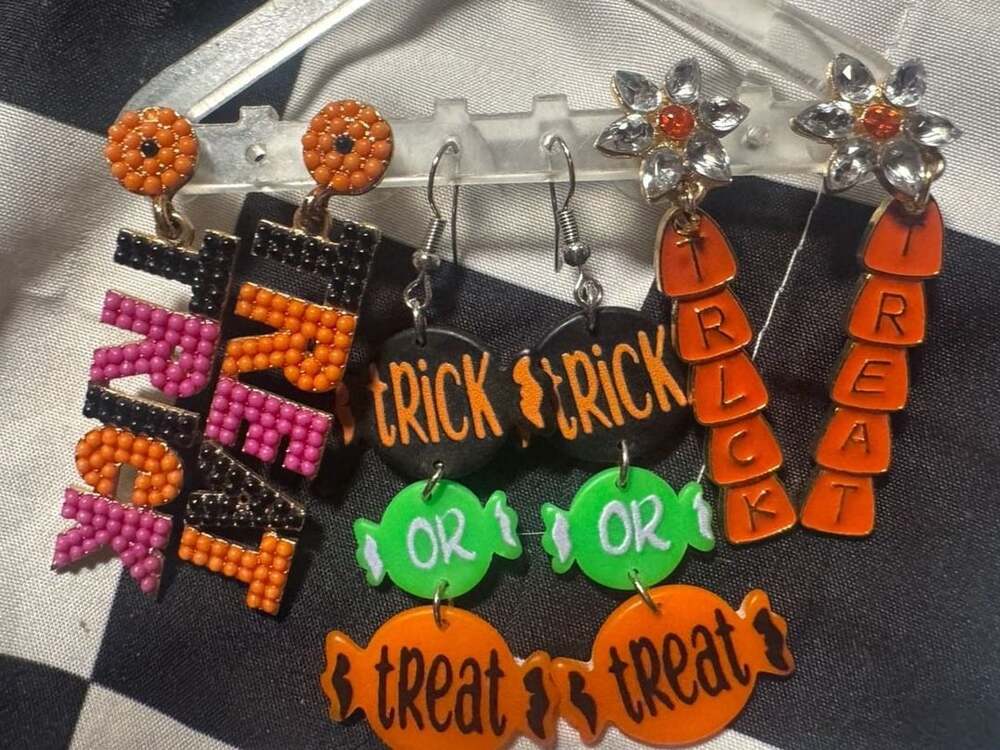 Halloween Trick Or Treat Statement Earrings Set
